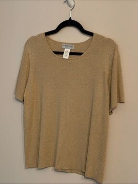 Draper’s & Damon’s  Metallic Gold Short Sleeve Tee